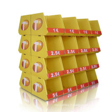 Affichage en carton double face avec 32 unités, affichage de palette de papier pour le commerce de détail